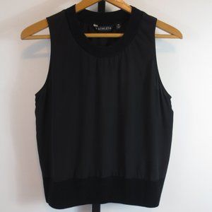 Athleta Zephyr Shell Black Tank Top Size M Featherweight Ribbed Sleeveless